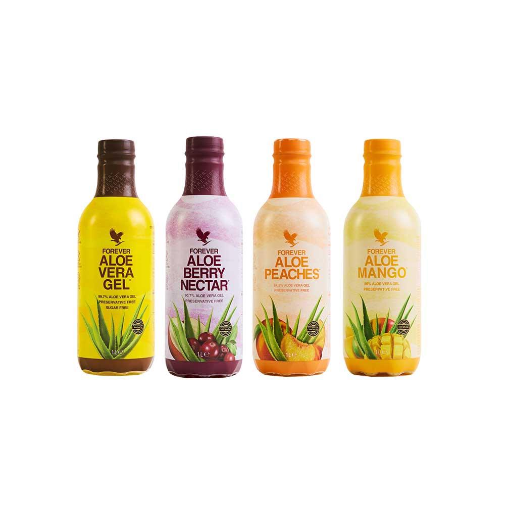 Forever 4-Pack Aloe Mix® – Ekskluzywny Zestaw 4 Smaków Aloesu do Picia (4 x 1 Litr)